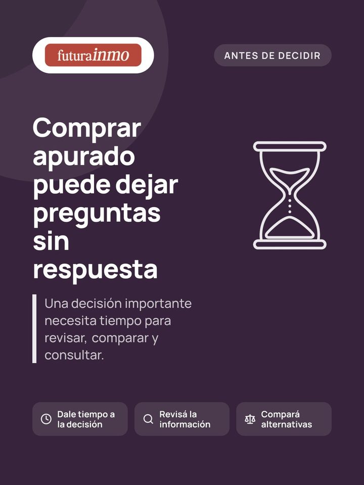 Posteo del día: «Comprar apurado puede dejar preguntas sin respuesta», tip para compradores